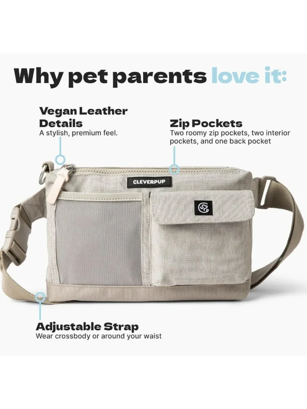 Hands-Free 2-in-1 Dog Walking Bag - Versatile, Stylish, Sand Color, Perfect for